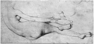 Study for The Grande Odalisque (detail) by Jean Auguste Dominique Ingres
